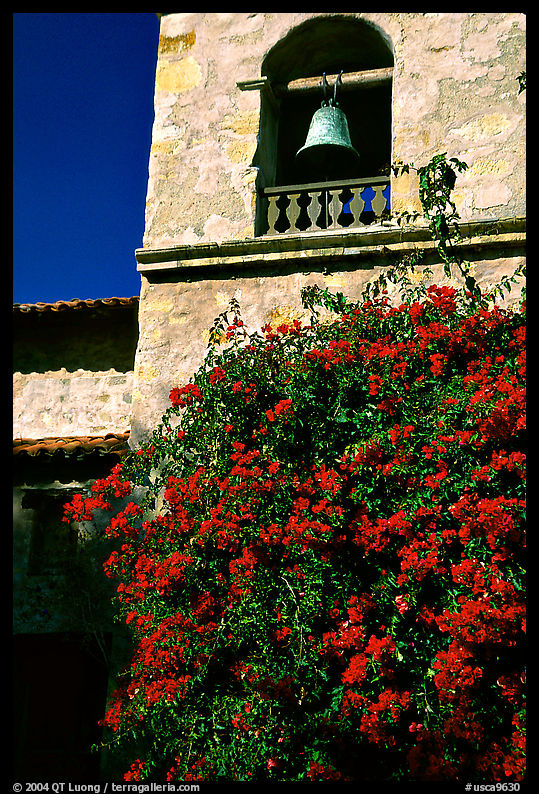 Bell tower of Carmel Mission. Carmel, California, USA