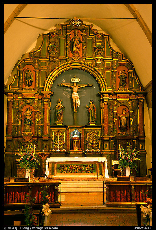 Altar detail, Carmel Mission. Carmel, California, USA