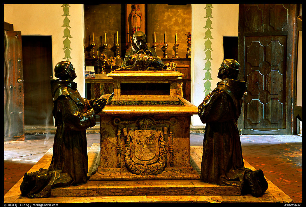 Statues of the fathers, Carmel Mission. Carmel, California, USA
