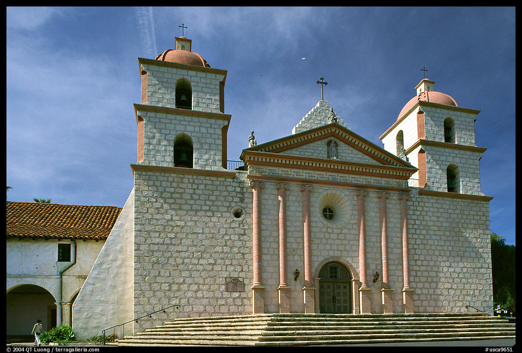 Mission Santa Barbara, Santa Barbara, mid-day. California, USA