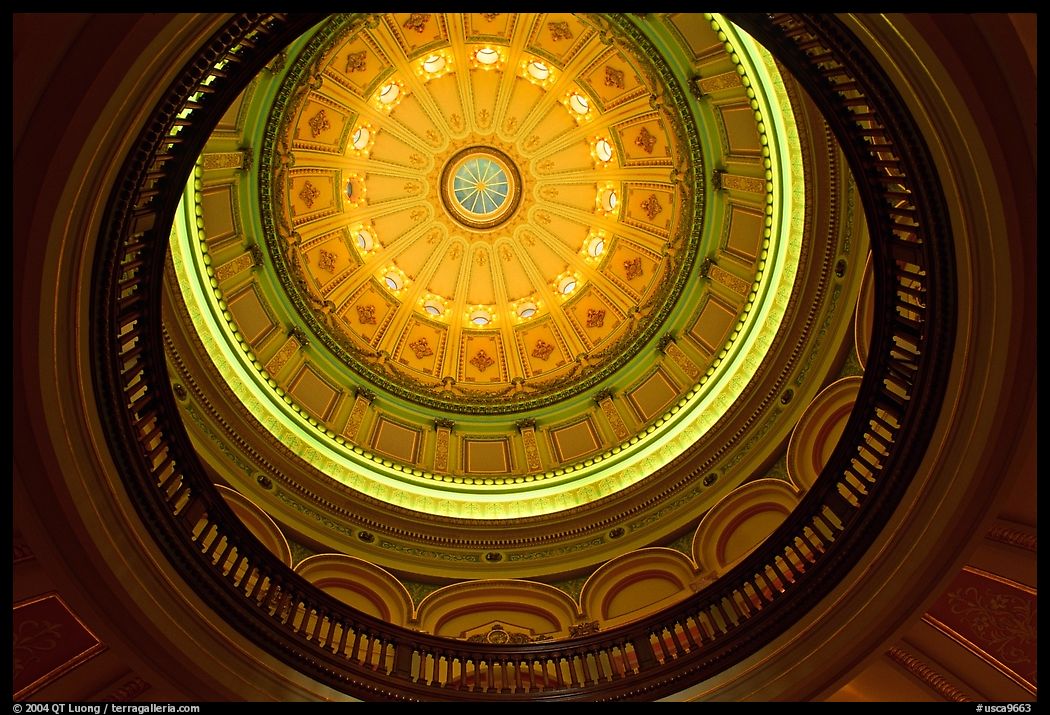Dome of the state capitol from inside. Sacramento, California, USA