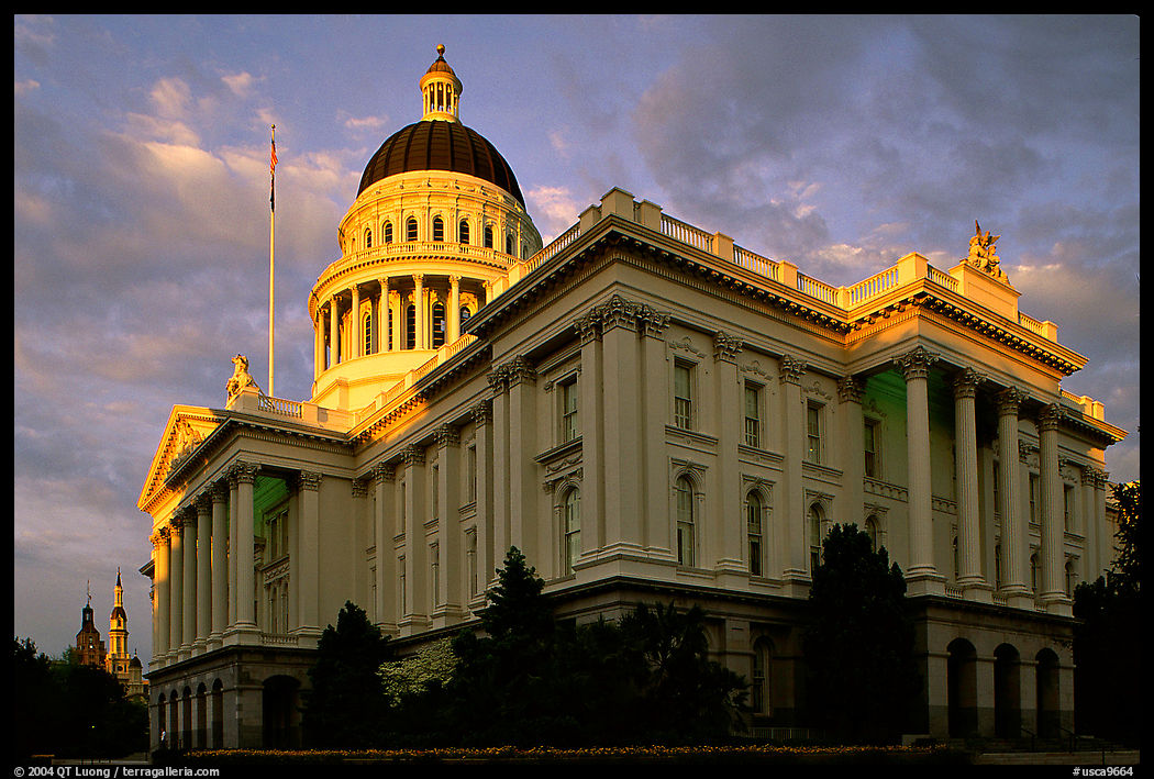 California State capitol, sunset. Sacramento, California, USA