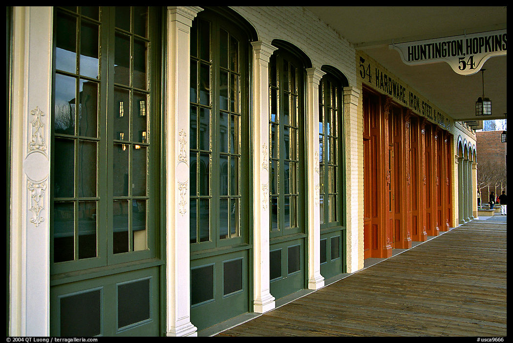 Storefront in historic district. Sacramento, California, USA