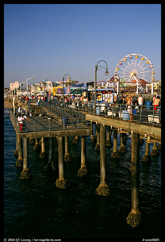 Pier and Ferris Wheel, late afternoon. Santa Monica, Los Angeles, California, USA