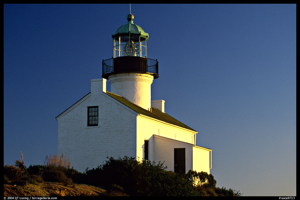 Old Point Loma Lighthouse, late afternoon. San Diego, California, USA