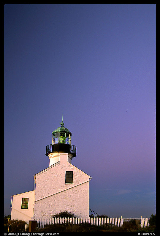 Old Point Loma Lighthouse, sunset. San Diego, California, USA