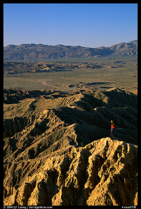 Visitor at Font Point. Anza Borrego Desert State Park, California, USA