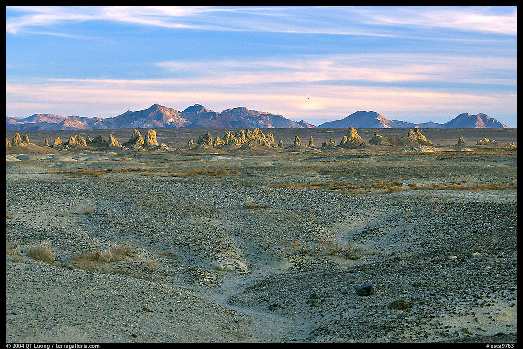 Trona Pinnacles rising from the bed of the Searles Dry Lake basin. California, USA