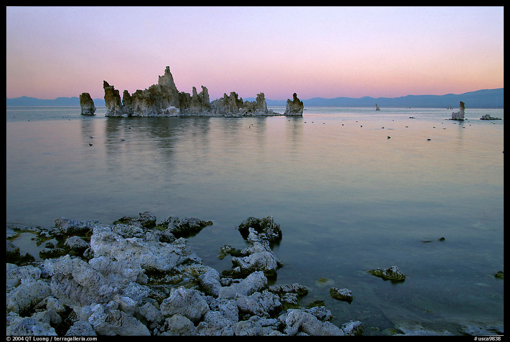 Tufa towers at dusk. Mono Lake, California, USA
