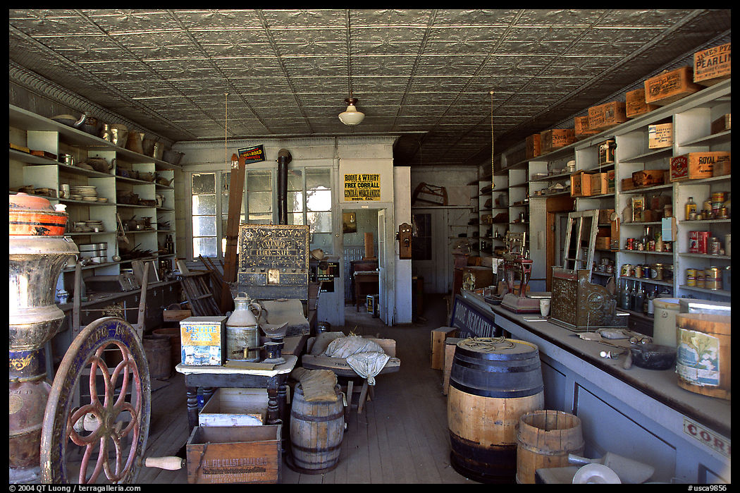Interior of general store, Ghost Town, Bodie State Park. California, USA