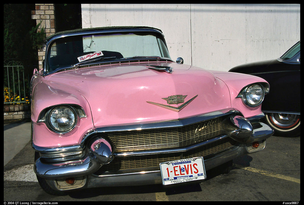 Classic Pink car, Bishop. California, USA