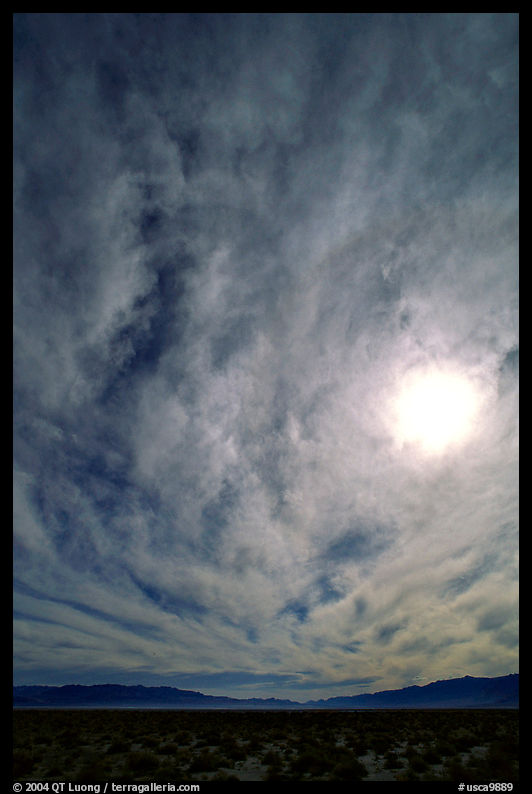 Sun and clouds, Owens Valley. California, USA