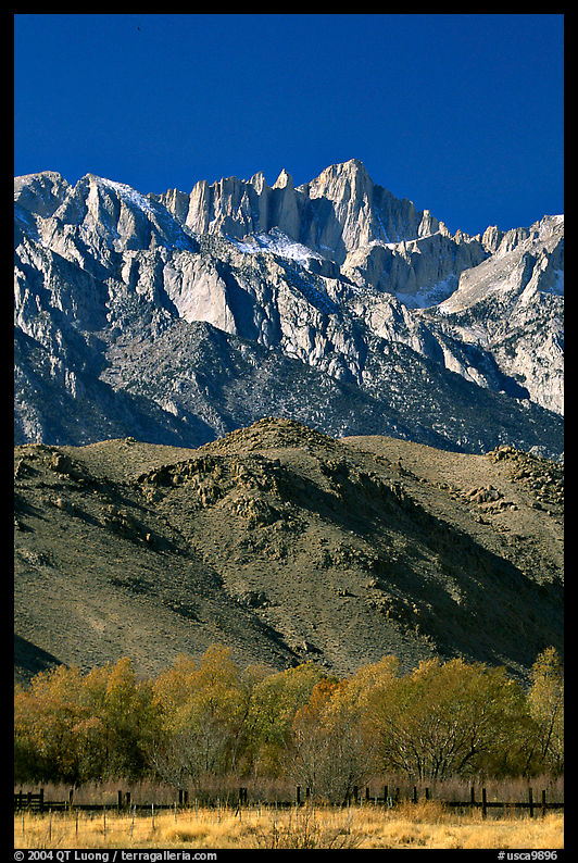 Mt Whitney, Sierra Nevada range, and foothills. California, USA