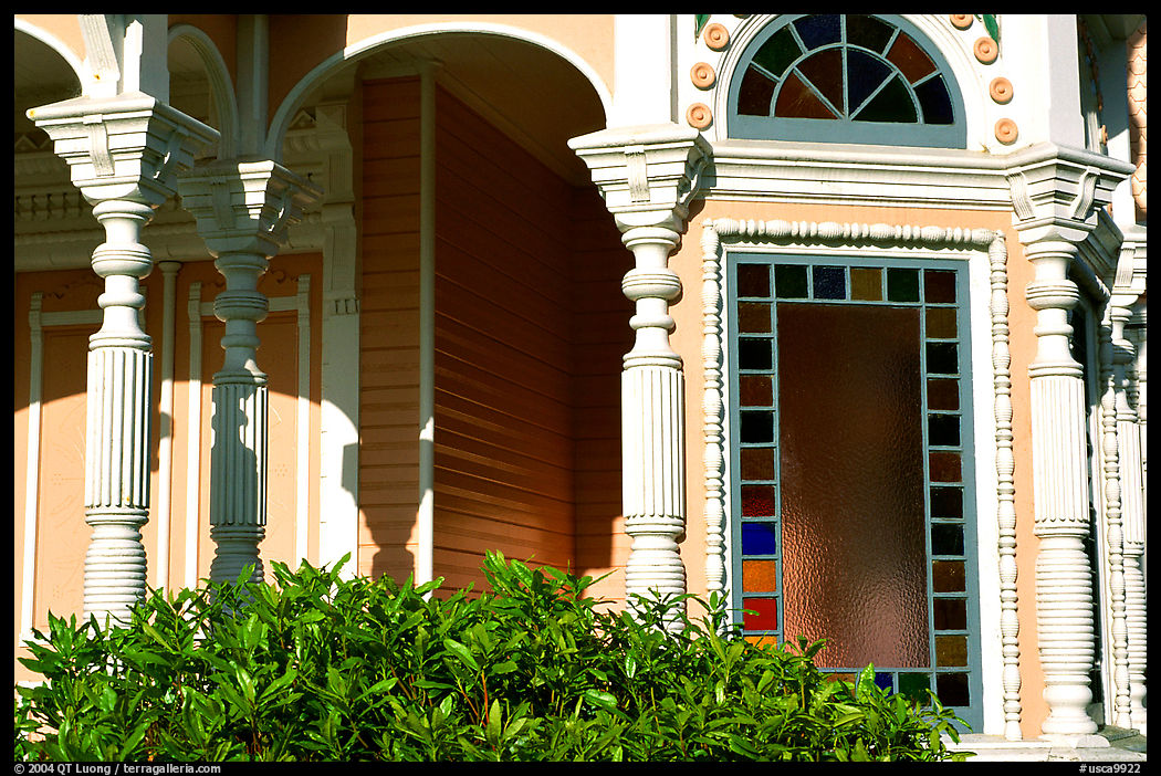 Detail of Victorian architecture of the Pink Lady,  Eureka. California, USA