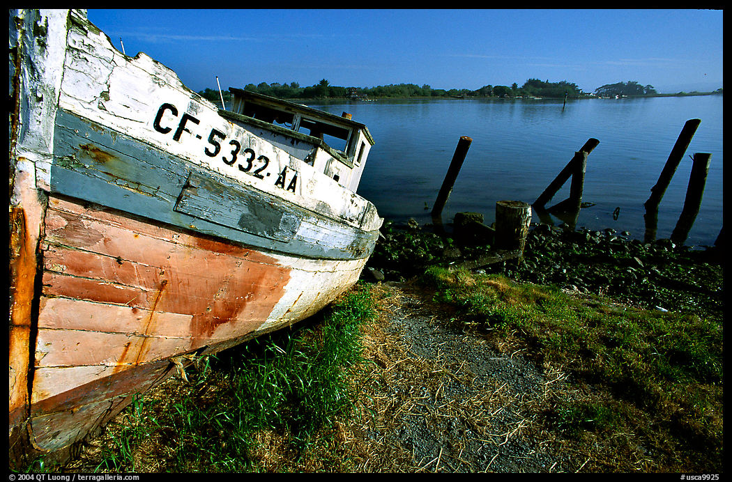 Boat and Bay near Eureka. California, USA