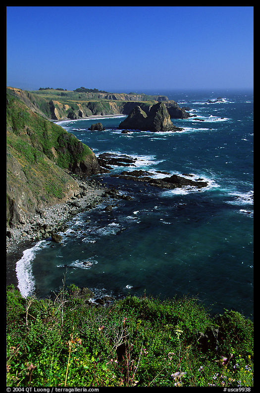 Cliffs and surf near Fort Bragg. California, USA