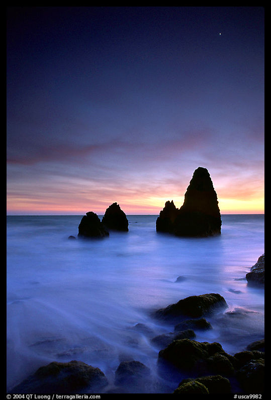 Seastacks, Rodeo Beach, Dusk. SF Bay area, California, USA