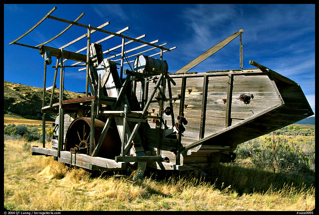 Wooden agricultural machine. California, USA