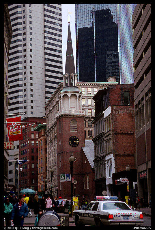 Typical downtown street. Boston, Massachussetts, USA
