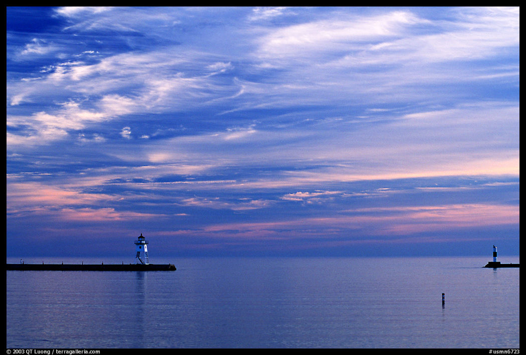Harbor on Lake Superior at Sunset. Minnesota, USA