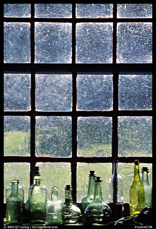Window in the Kitchen building, Grand Portage National Monument. Minnesota, USA