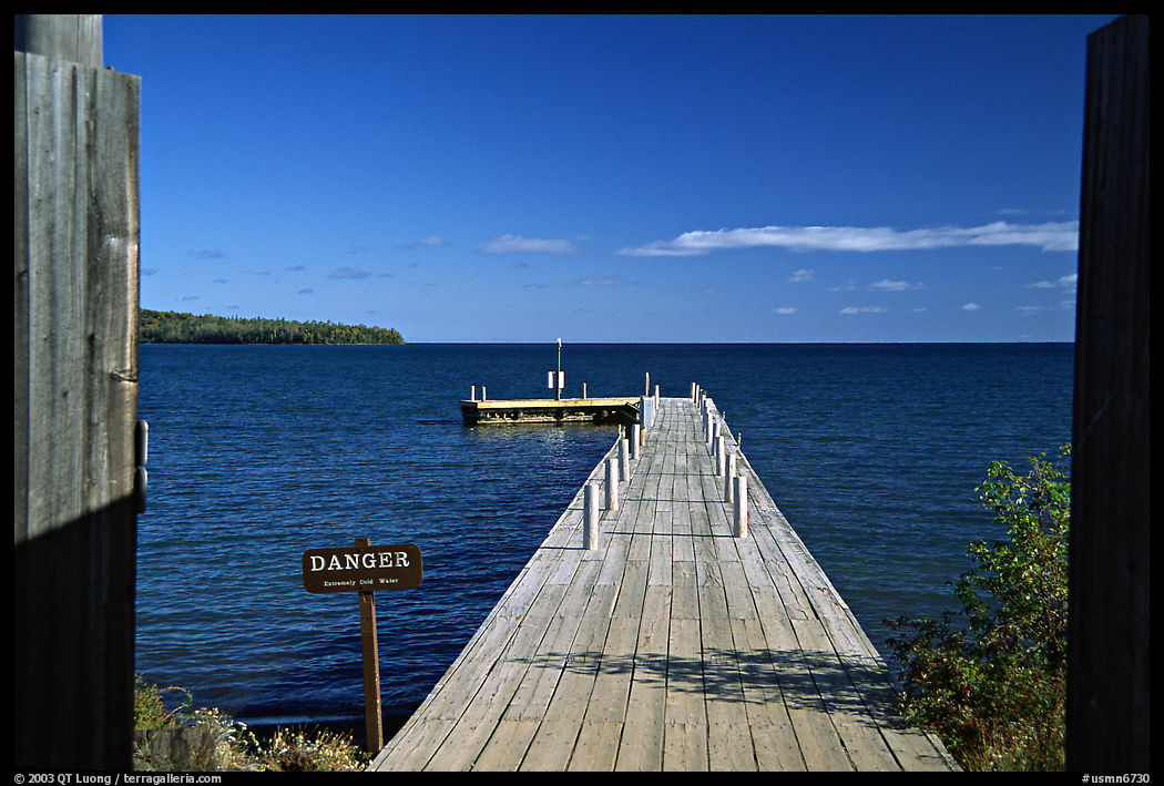 Pier on Lake Superior, Grand Portage National Monument. Minnesota, USA