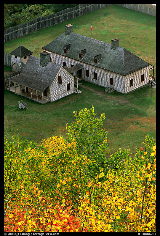 Historic Stockade site, Grand Portage National Monument. Minnesota, USA