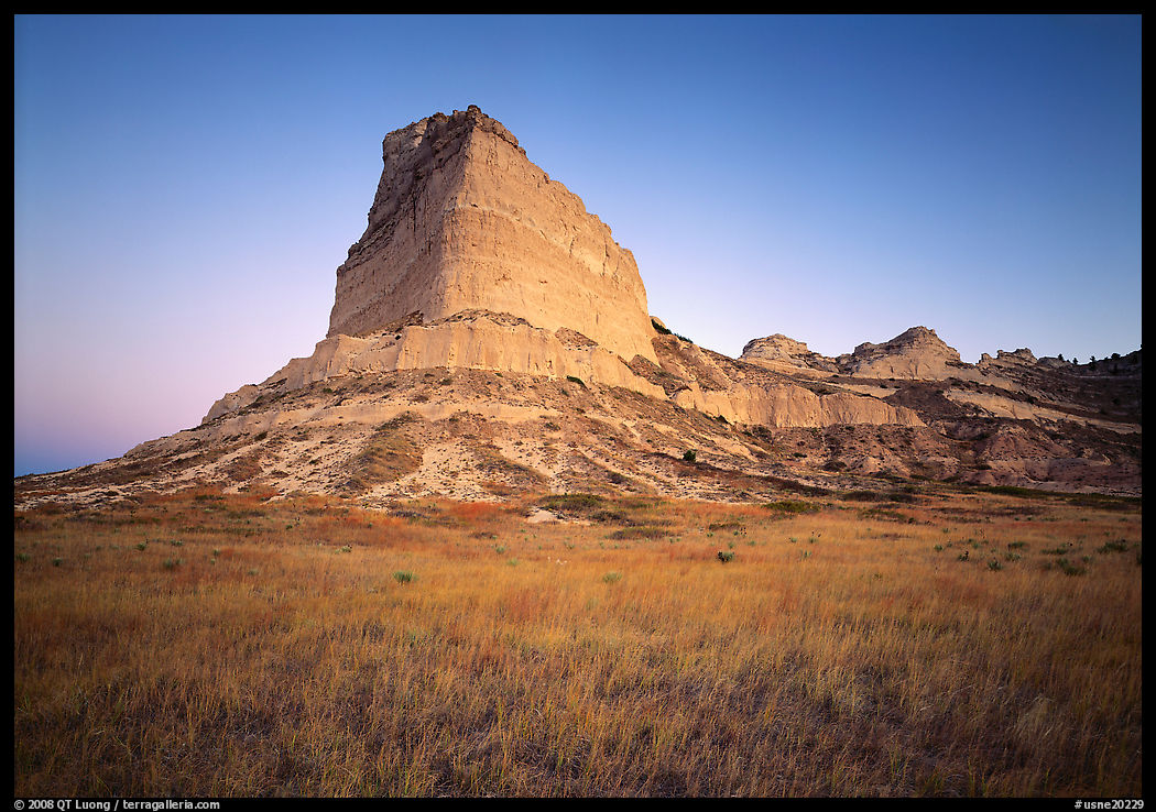 Scotts Bluff at sunrise. Scotts Bluff National Monument. Nebraska, USA