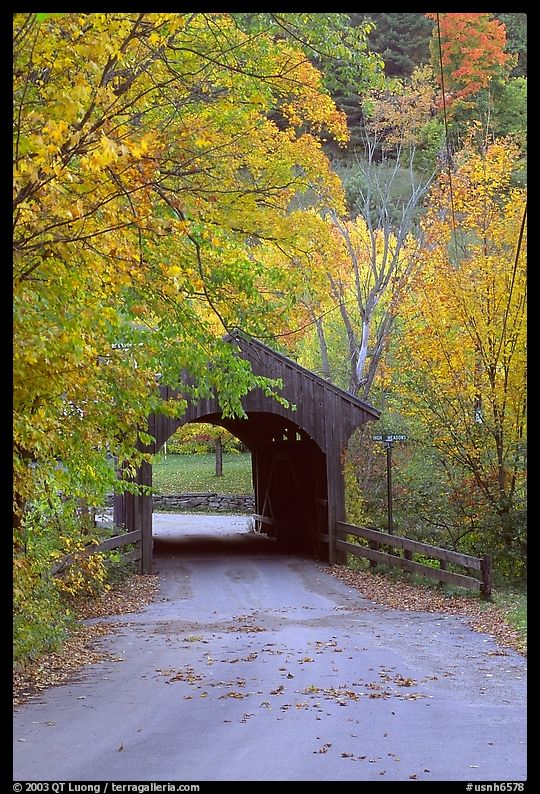 Covered bridge, Bath. New Hampshire, New England, USA