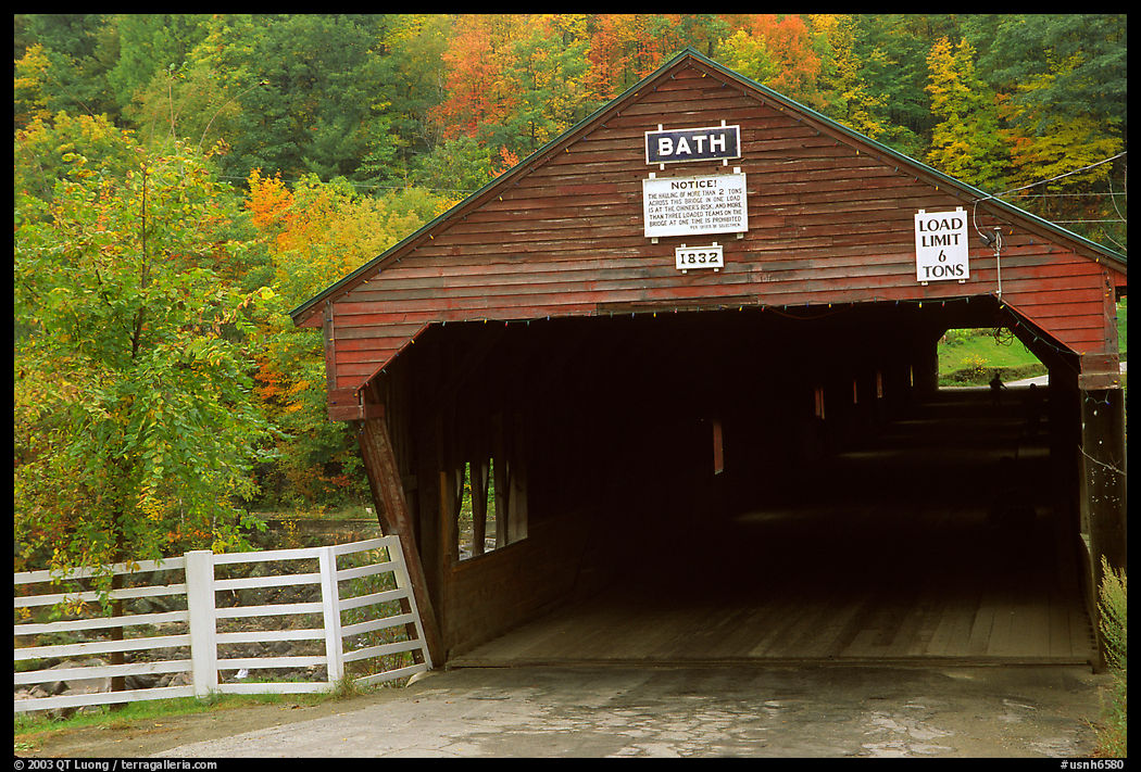 Covered bridge, Bath. New Hampshire, New England, USA