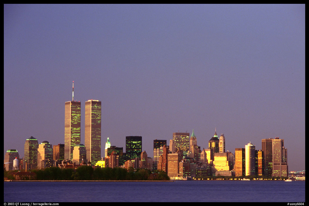 South Manhattan and WTC at dusk. New York City, USA
