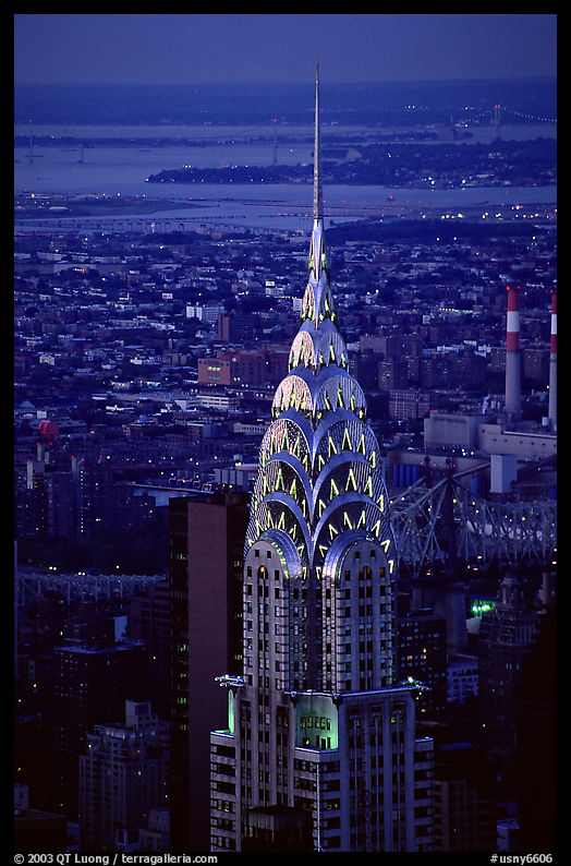 Chrysler building, seen from the Empire State building at dusk. New York City, USA