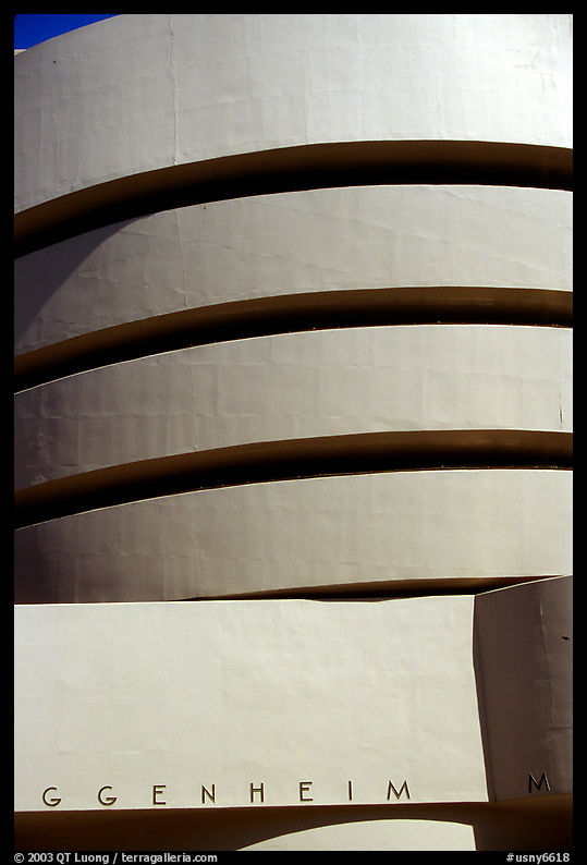 Facade detail, Guggenheim Museum. New York City, USA