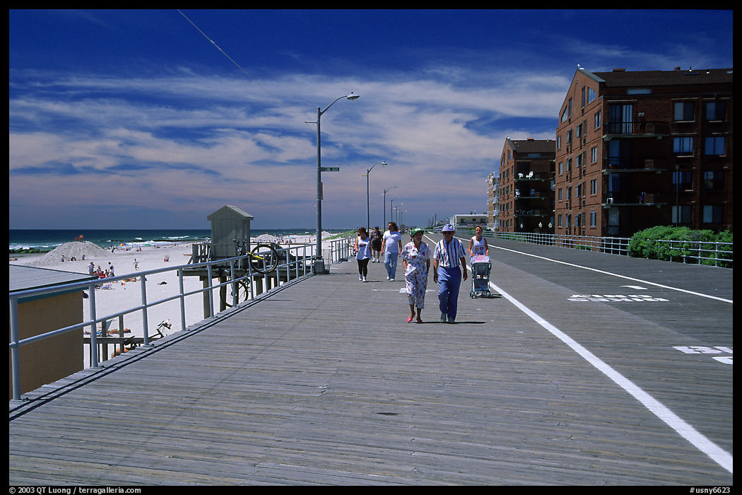 Boardwalk on Long Beach. New York City, USA
