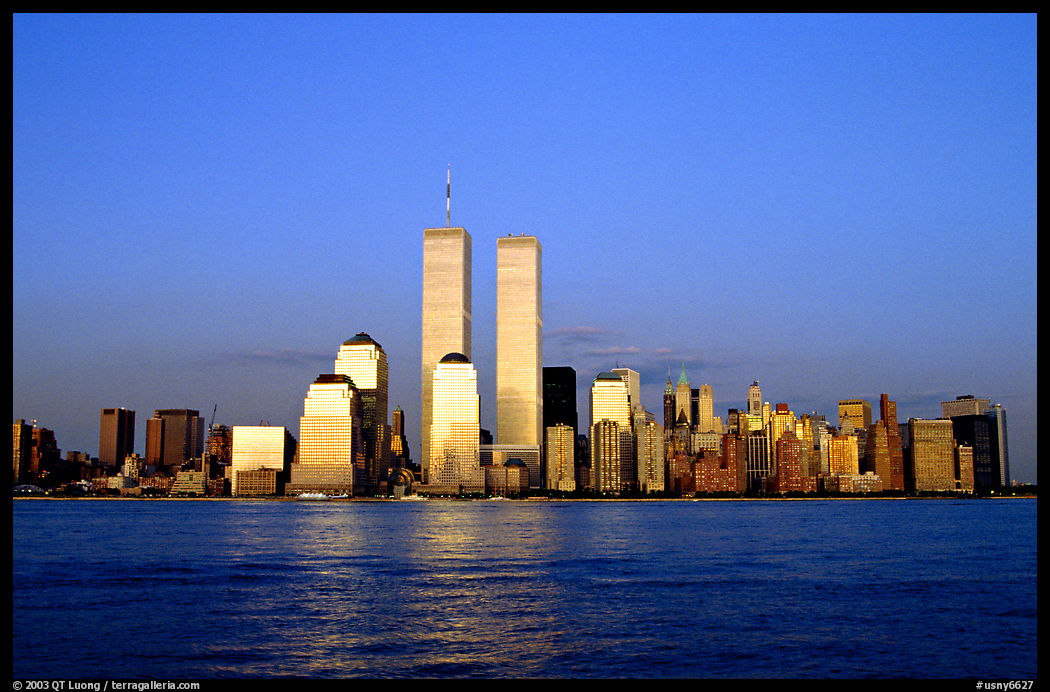 South Manhattan skyline and World Trade Center towers, late afternoon. New York City, USA