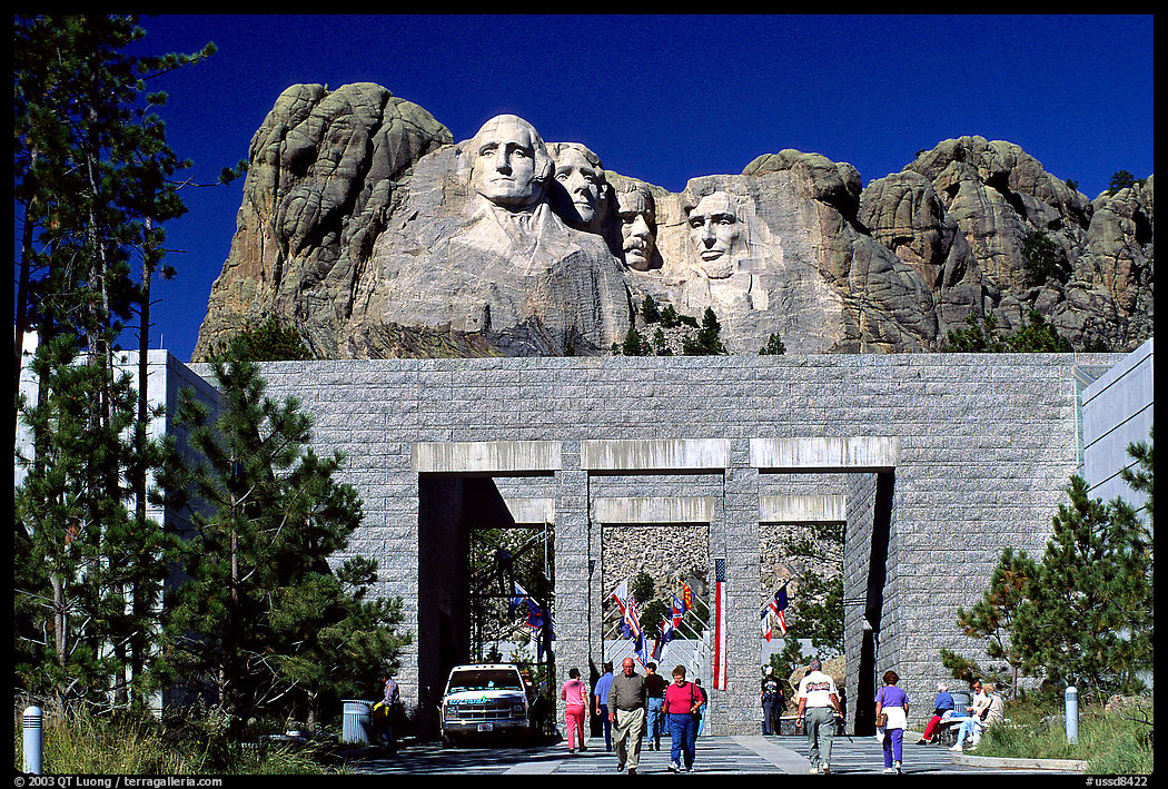 Entrance of Alley of the Flags,  Mount Rushmore National Memorial. South Dakota, USA