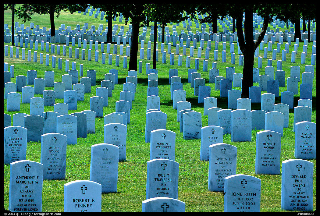 Rows of tombs, Black Hills National Cemetery. South Dakota, USA