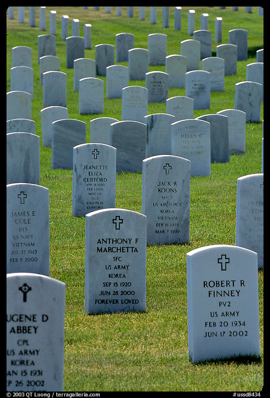 Rows of tombs, Black Hills National Cemetery. South Dakota, USA