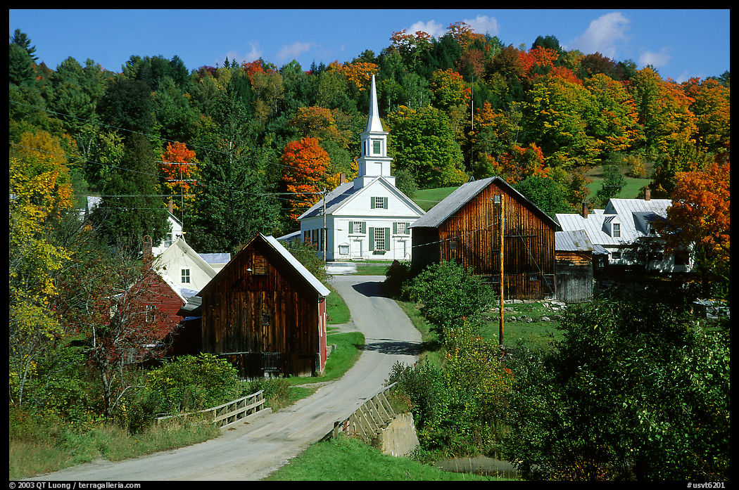 Waits River village. Vermont, New England, USA
