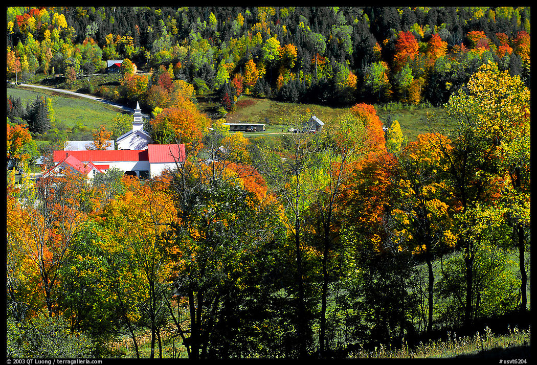 East Topsham village in autumn. Vermont, New England, USA