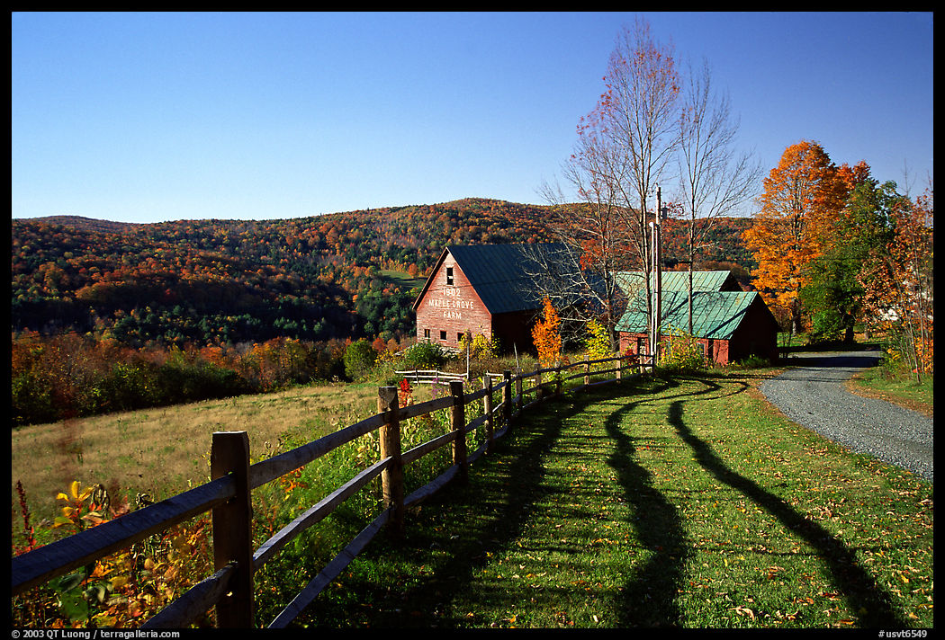 Fence and barn. Vermont, New England, USA