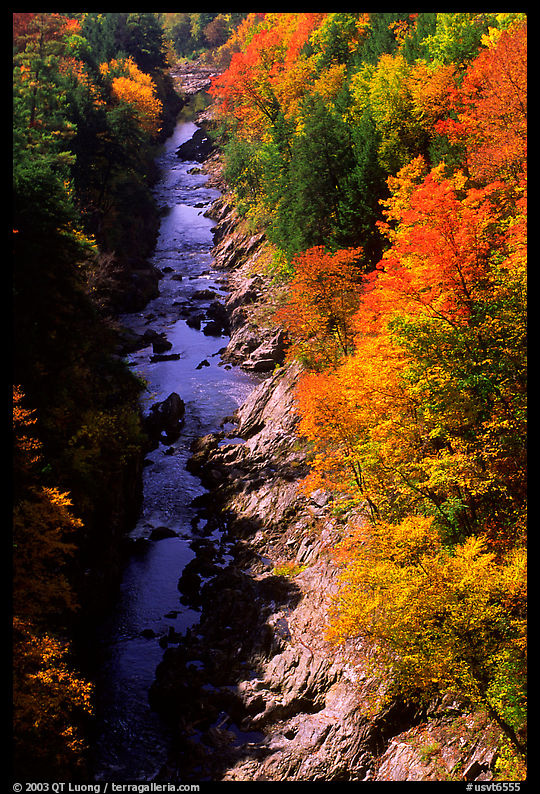 Quechee Gorge in fall. Vermont, New England, USA