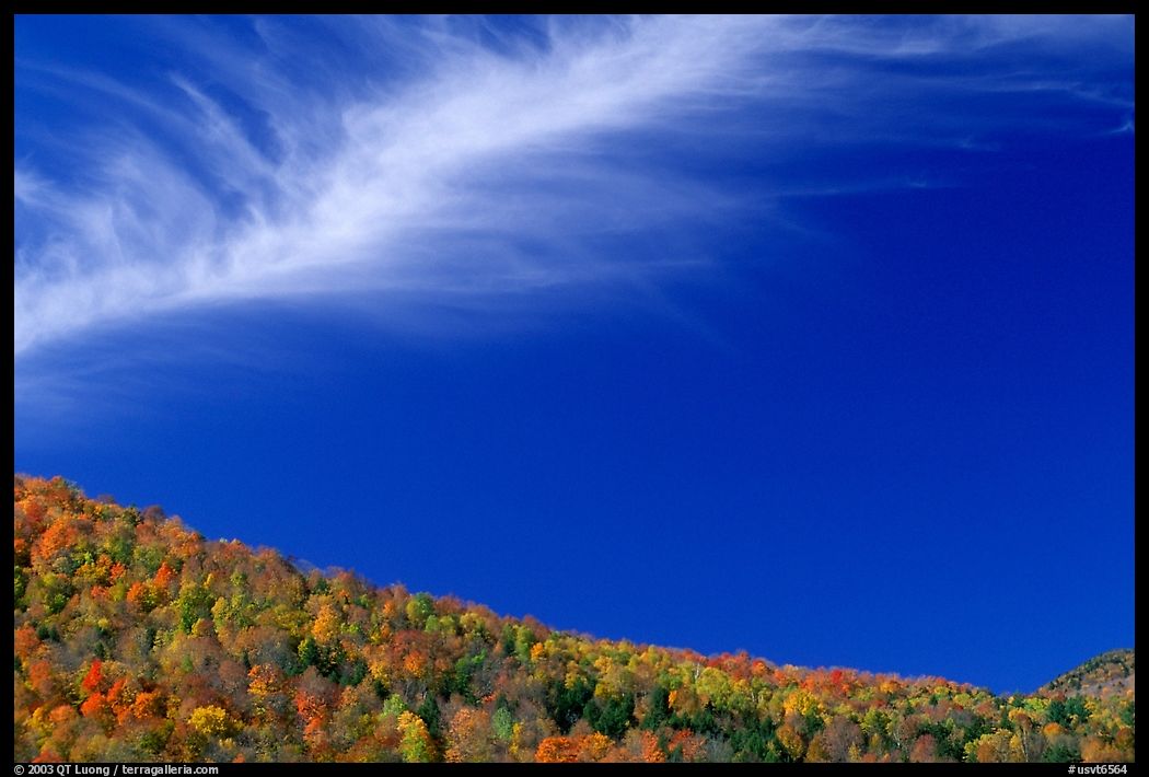 Hills and cloud, Green Mountains. Vermont, New England, USA