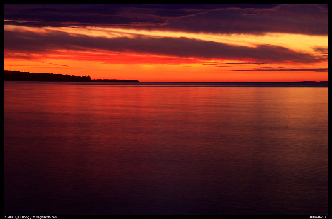 Apostle Islands National Lakeshore at sunset. Wisconsin, USA