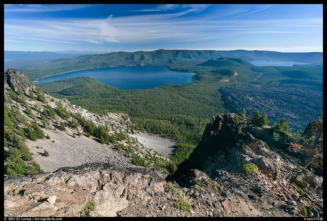 Newberry Caldera area from Paulina Peak. Newberry Volcanic National Monument, Oregon, USA
