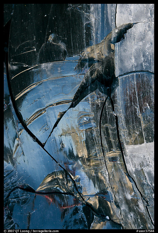 Obsidian close-up. Newberry Volcanic National Monument, Oregon, USA