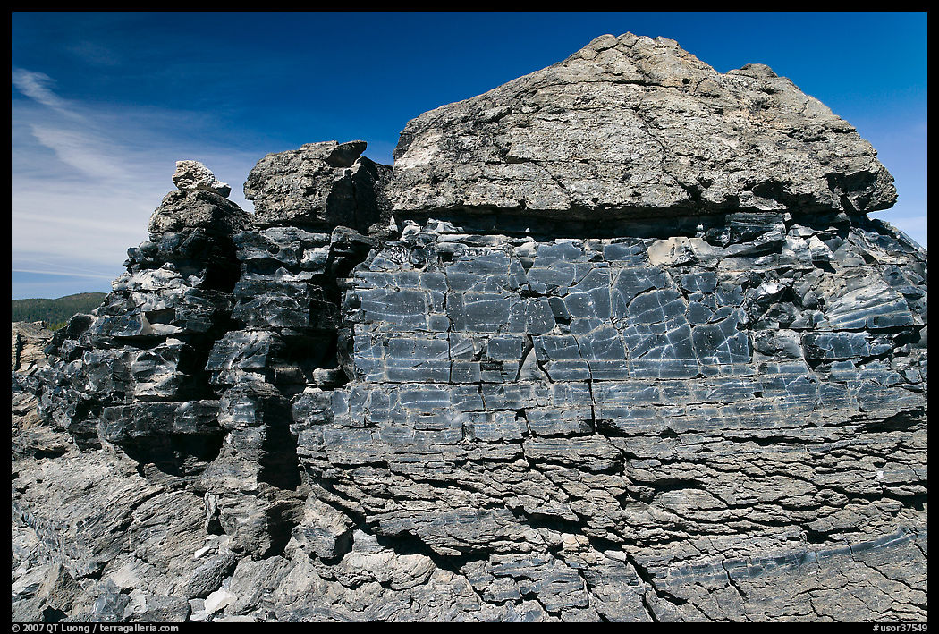 Obsidian rock formation. Newberry Volcanic National Monument, Oregon, USA