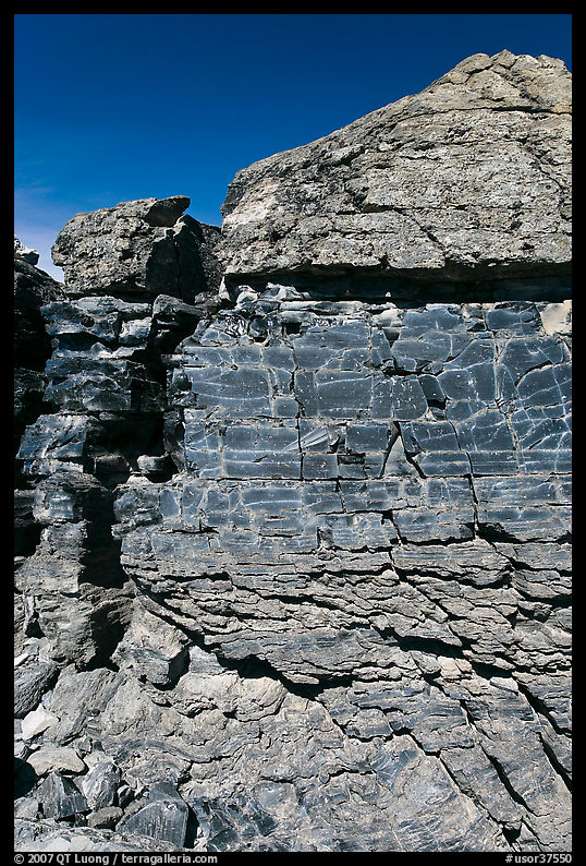 Black obsidian rock formation. Newberry Volcanic National Monument, Oregon, USA