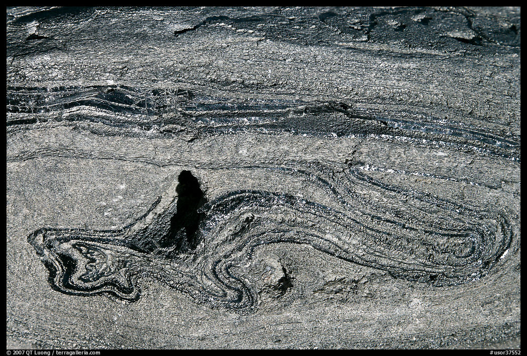 Incrustation pattern in obsidian glass close-up. Newberry Volcanic National Monument, Oregon, USA