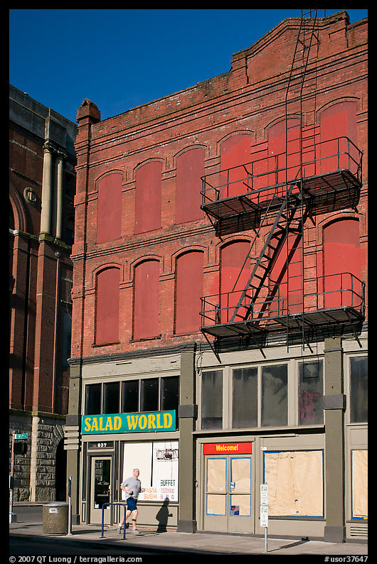 Brick building, downtown. Portland, Oregon, USA